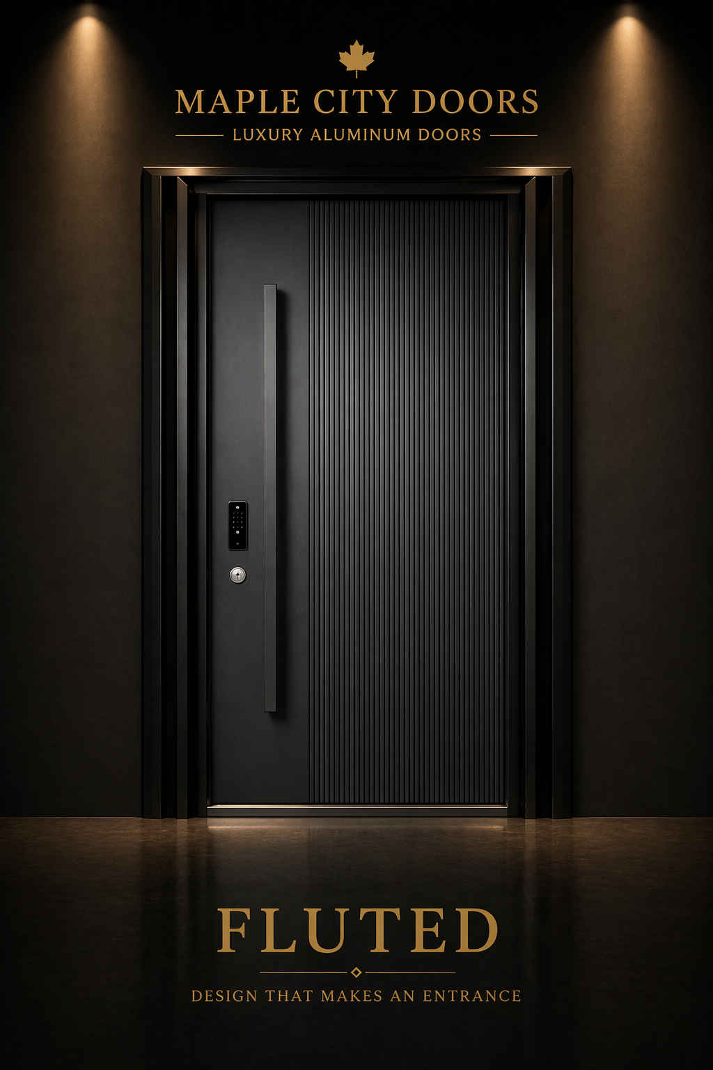 Maple city Door  Single  Aluminum Door, FLUTED