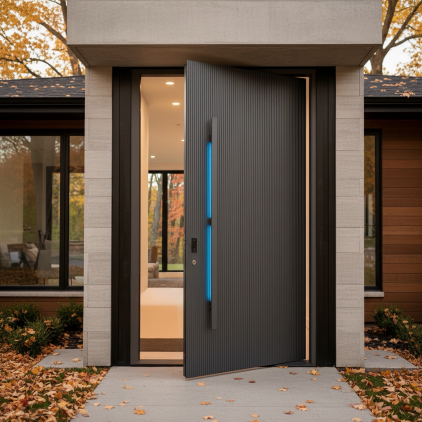 Maple city Door  Single  Aluminum Door, FLUTED
