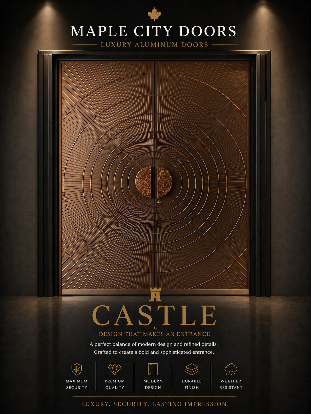 Maple city Door  Double  Aluminum Door,CASTLE