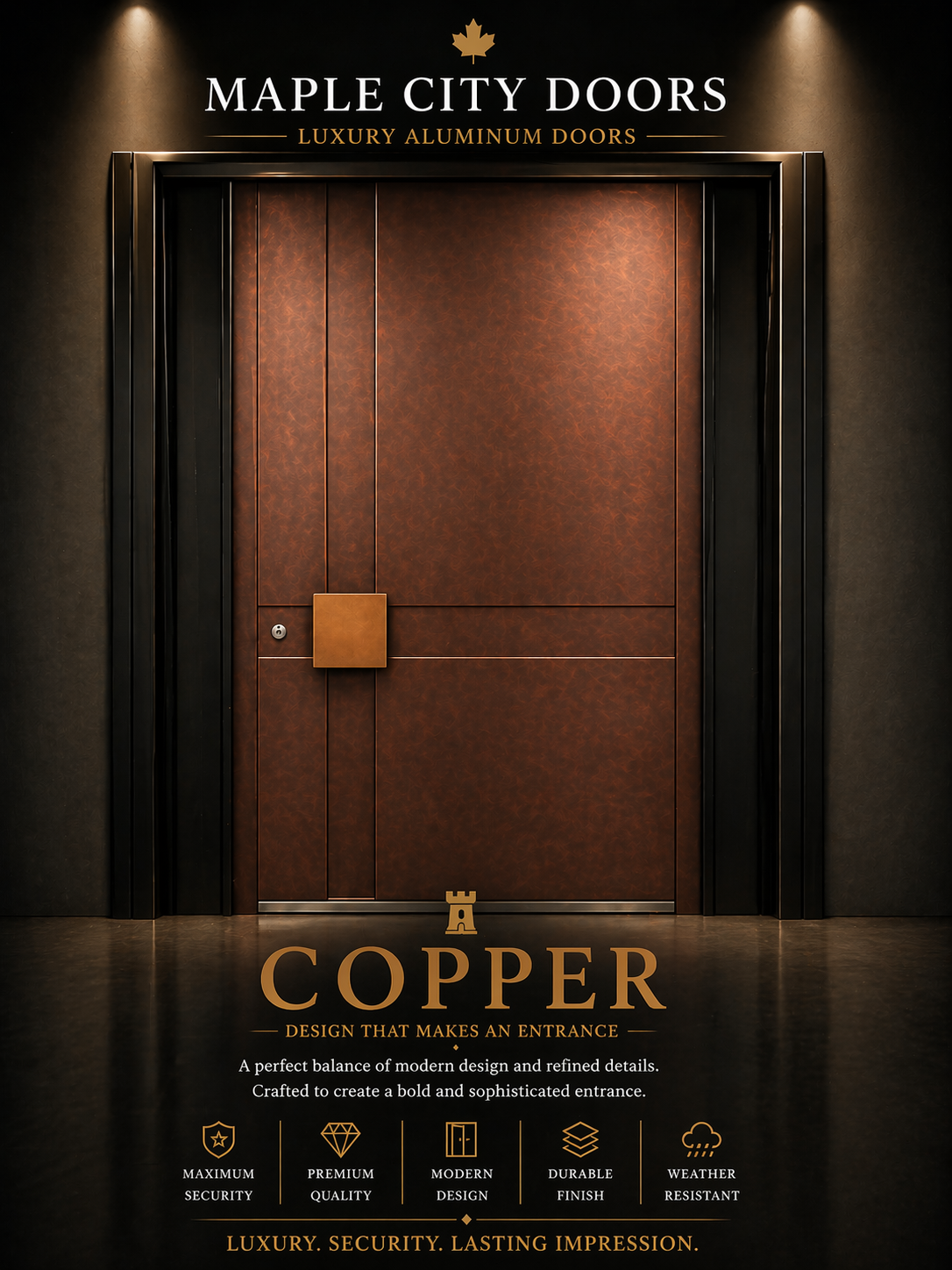 Maple city Door  Single Aluminum , Pivot,COOPER